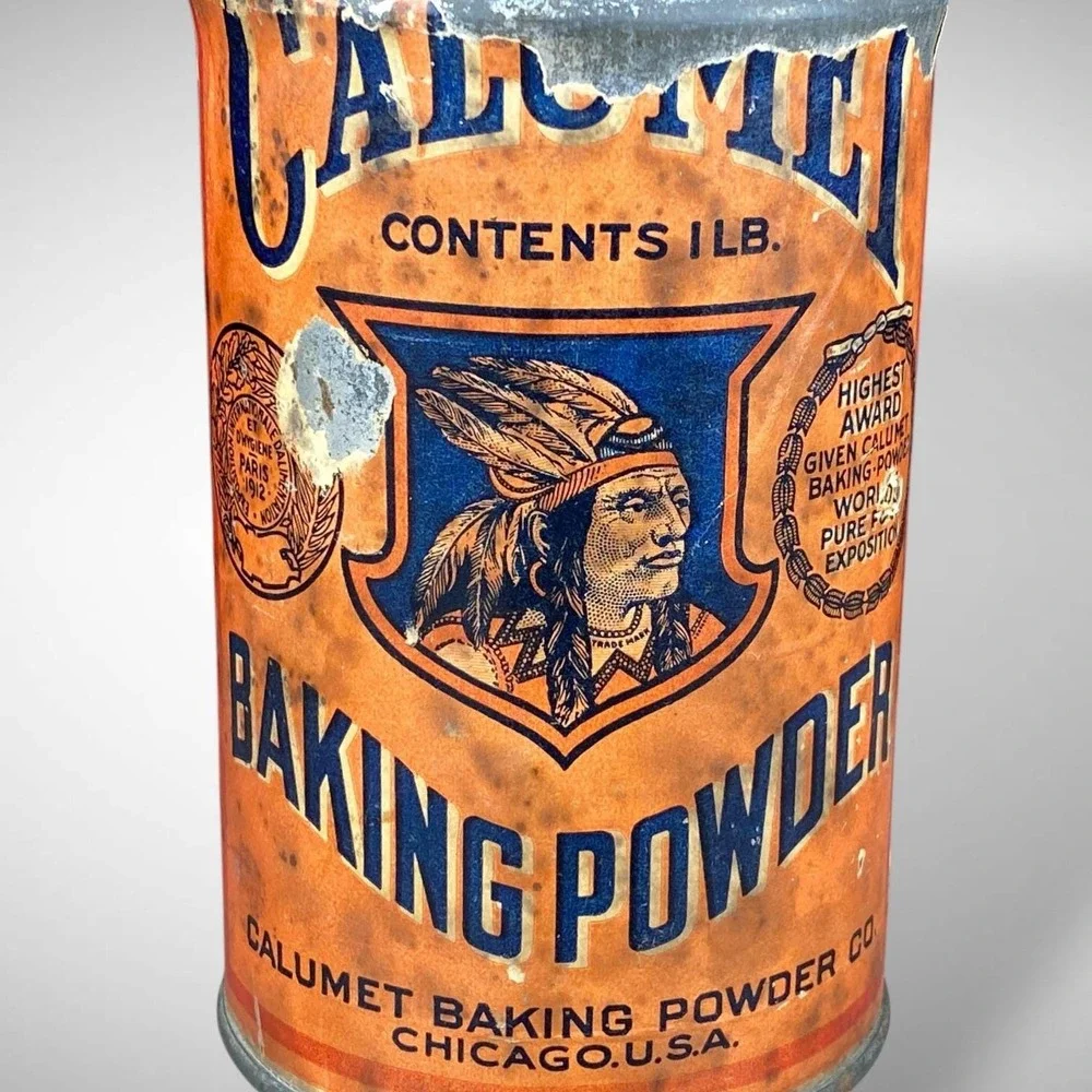 Calumet‎ Native American Baking Powder Advertising Tin Litho Early 20th Vintage